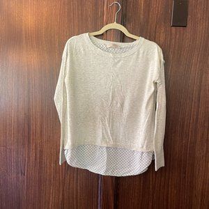 Ann Taylor LOFT Women's Off White Wool Blend Open Back Layered Sweater - Small